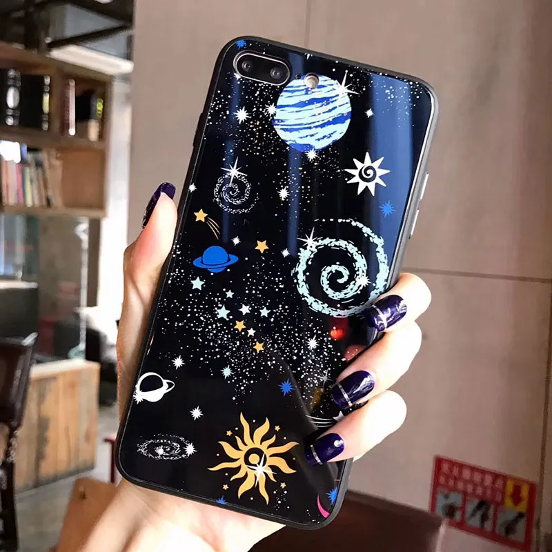 Чехол для телефона Boucho Universe Planet iphone X чехол 6 6s 7 8 Plus серия чехлы из закаленного