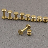 10pcs solid brass binding chicago screws nail stud rivets for photo album leather craft studs belt wallet fasteners 10mm cap