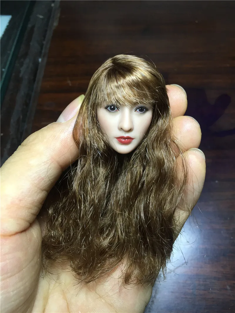 Custom 1/6 Asia Beauty Head Sculpt Similar to Liu Yan yellow hair 2017 new hot sale Female Model For 12'' PH Body toys | Игрушки и