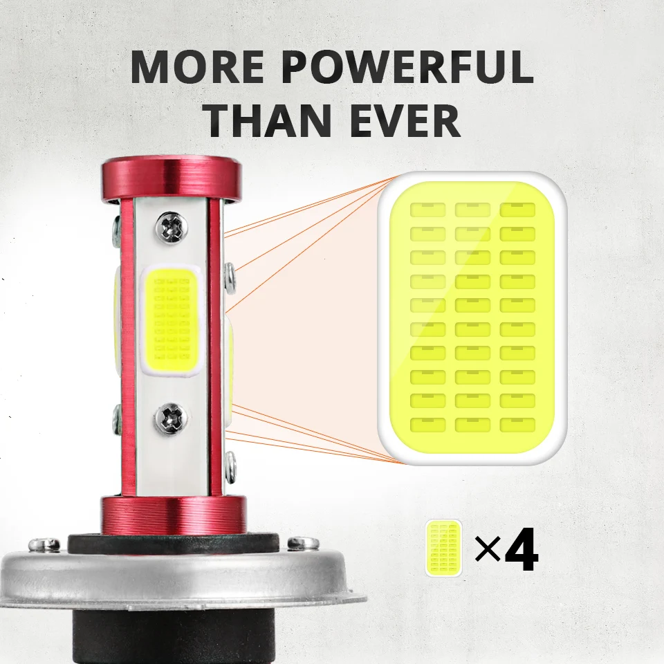 Partol 100 W LED H4 Hi Lo луч H7 H11 9005 9006 Прокат светодиодные лампы фар Противотуманные фары 4
