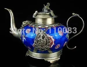 

Винтажный ручной чайник для китайских восточных, религиозных, азиатских, китайских искусственных фарфоровых чайников 12 см, античный металл, оптовая продажа