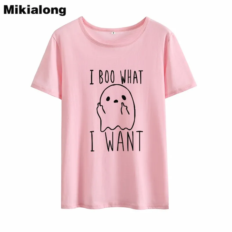 Mrs win I BOO WHAT WANT японская мультяшная Милая женская Футболка Harajuku Kawaii размера плюс