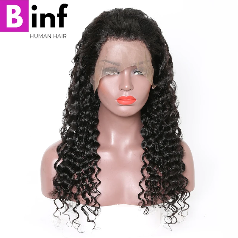 BINF индийские 13x4 парик с крупными волнами волосы Remy предварительно вырезанные