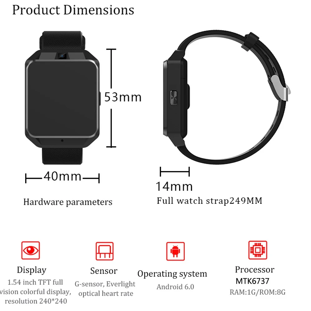 Microwear H5 4G Smartwatch телефон браслет Android 6 0 4 ядра 1G RAM 8G ROM gps Wi-Fi сердечного ритма
