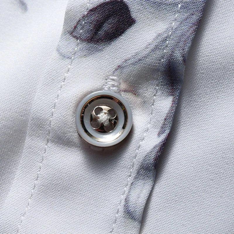 HEFLASHOR 2018 брендовая Новая мужская рубашка Повседневная Цветочная с длинным