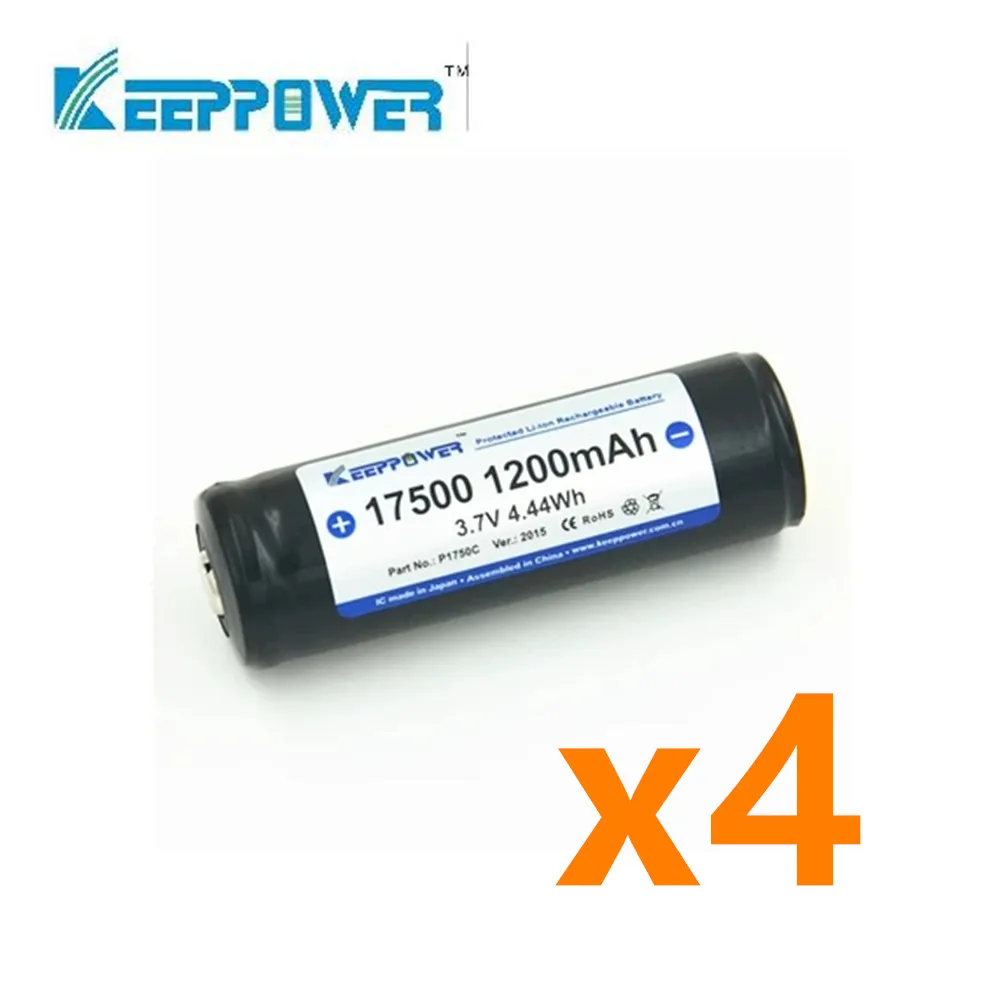 Оригинальный защищенный перезаряжаемый литиевый аккумулятор Keeppower 17500 1200 мАч 3 7 в