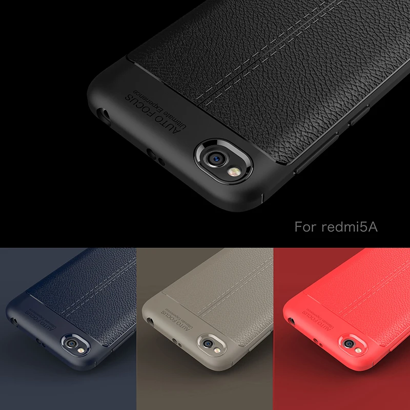 Для Xiaomi Redmi 5A чехол силиконовый роскошный противоударный из искусственной кожи с