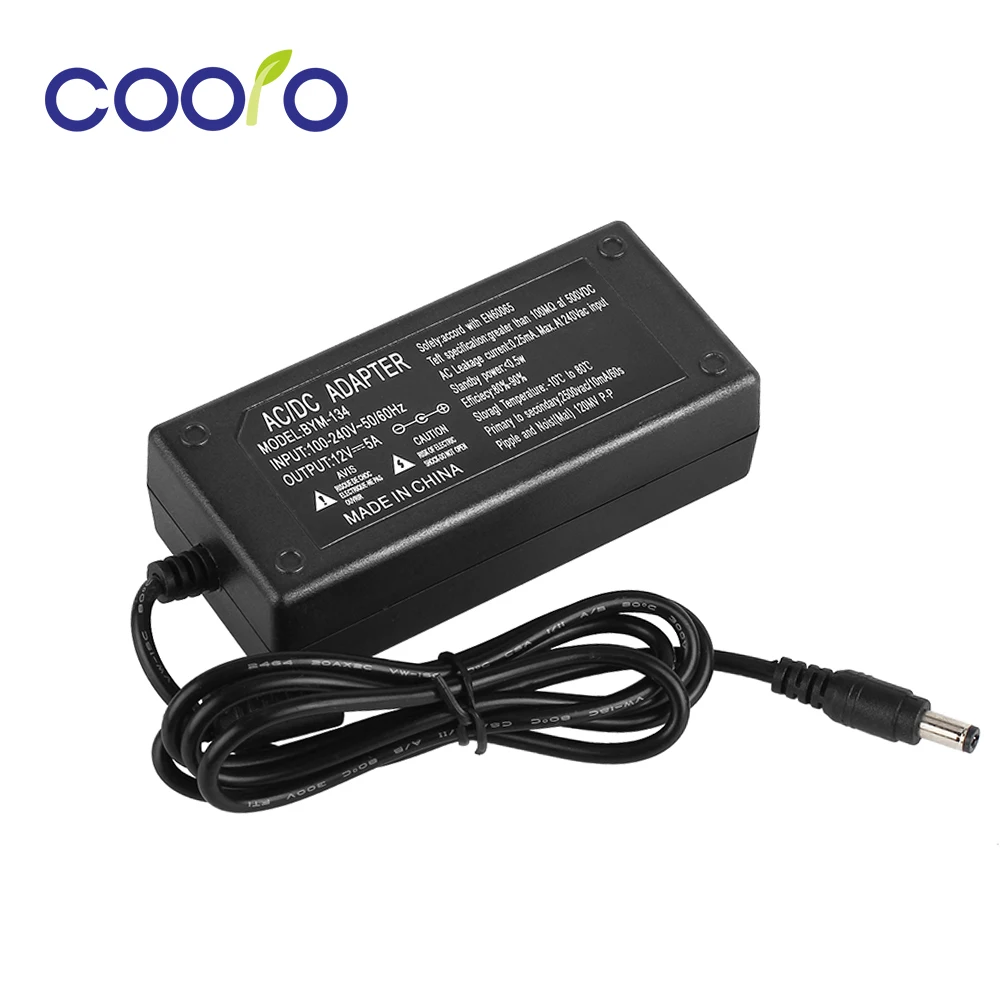 Адаптер питания для светодиодной ленты 12 В 5 А AC DC 5050 3528 источник стандартная