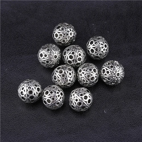 As Photo 10 Pieces Juya 10 шт. Полые винтажные металлические бусины поставки Античное золото/серебро бусины с гравировкой для DIY украшения из бисера - Цвет: As Photo 10 Pieces