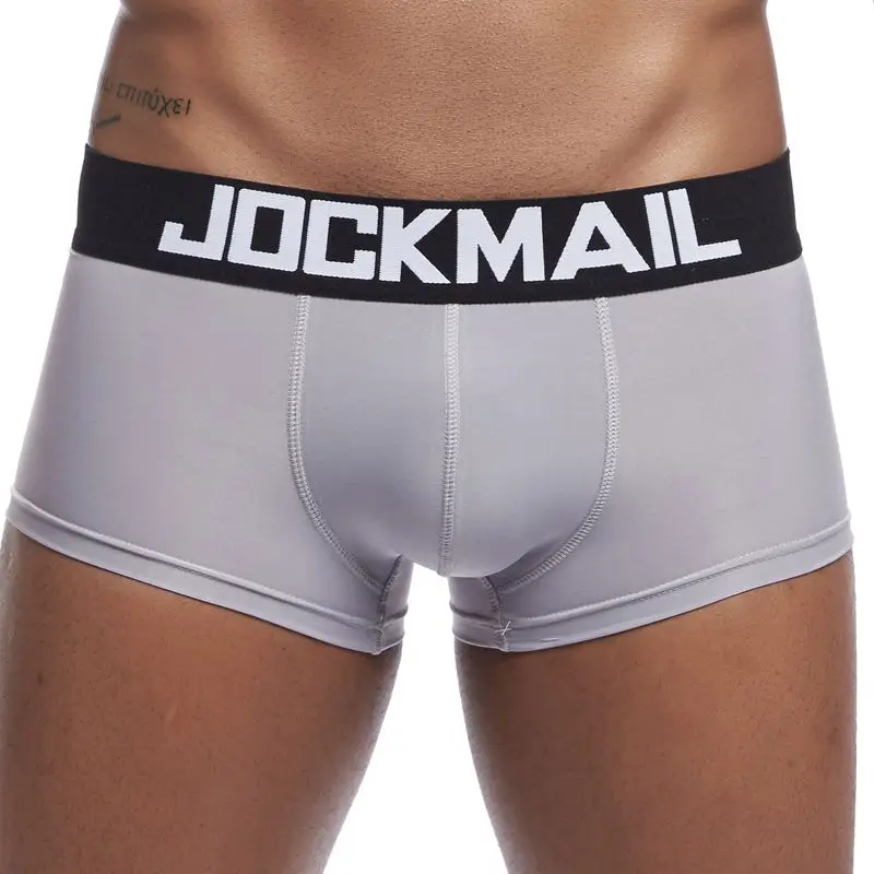 Ice silk gray Бренд jockmail сексуальные мужские трусы боксеры шорты мужские трусы дышащий ледяной шелк мужские трусы нижнее белье для геев - Цвет: Ice silk gray