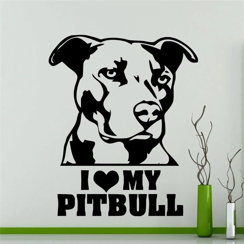

2017new I love my Art dog Cute Wall Sticker For Home Decor Rooms Animals Series Decor Vinyl Wall Decals Poster M388