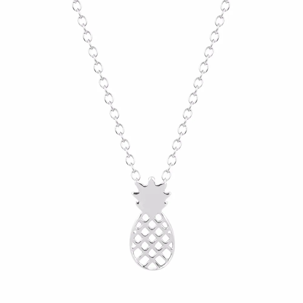 Kinitial 3pcs Charm Gold Silver Plated Fashion Jewelry Sets Pineapple Necklace Earrings For Women Bridesmaid Gift Bijoux | Украшения и
