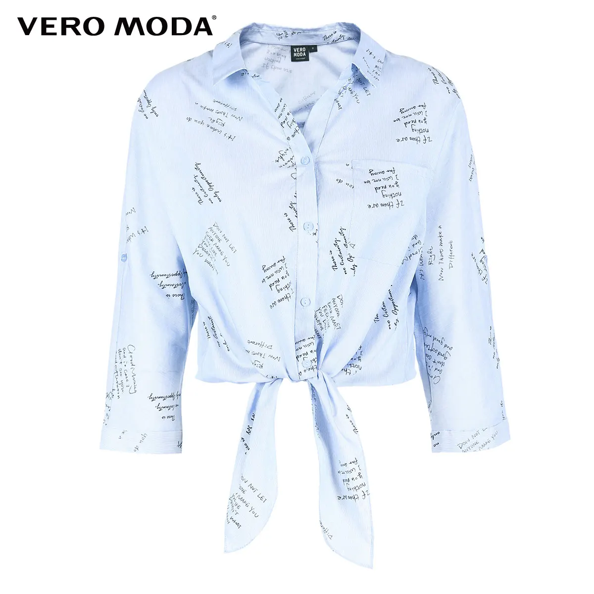 Vero Moda новая рубашка с буквенным принтом и 3/4 рукавами | 318331574
