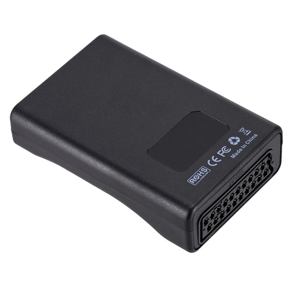 Конвертер 1080P HD SCART в HDMI Адаптер видеосигнала с зарядным адаптером для CRT TV VHS VCR DVD