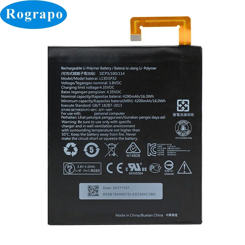 Оригинальный сменный аккумулятор 4290 мАч L13D1P32 для Lenovo Lepad A8-50 A5500 Tab | Мобильные