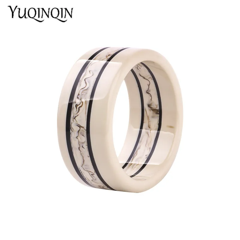 

Trendy Resin Cuff Fashion Bracelets Bangles for Women Black Stripe White Acrylic Wide Bracelet Female Simple Charm Party Jewelry
