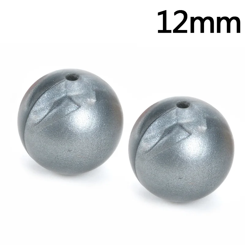 metal silver 100 шт./лот 12 мм круглой формы силиконовые бусины для прорезывания зубов для DIY кормящих ожерелье пищевого качества жевательные бусины - Цвет: metal silver