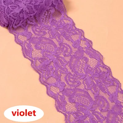 violet HL 1 ярд 8 см ширина кружева с эластичным свадебное платье трикотажные спандекс DIY Одежда Нижнее белье Швейные аксессуары HB001 - Цвет: violet