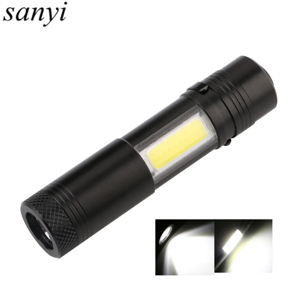 800LM Мини Портативный светодиодный фонарик с зажимом XPE LED + COB 4 режима Penlight Охота