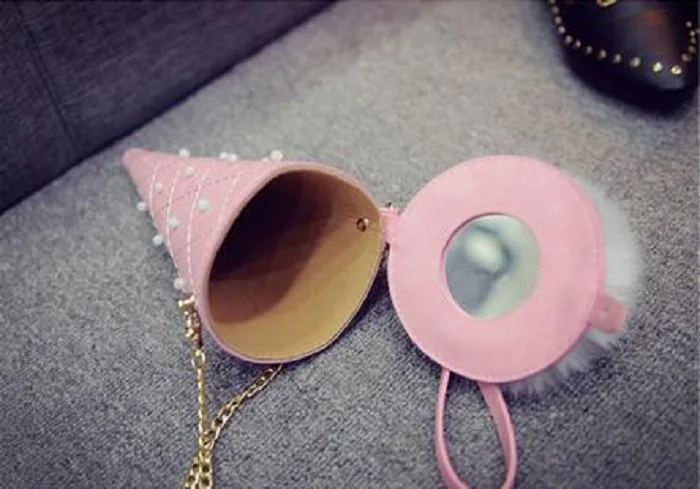 2017 женская сумка на одно плечо молнии цепочке сумка-мессенджер uette Ice Cream конусная