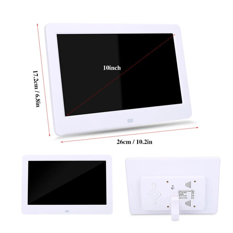 Цифровая фоторамка 10," HD TFT-LCD 1024*600 Цифровая фоторамка Будильник MP3 MP4 видеоплеер