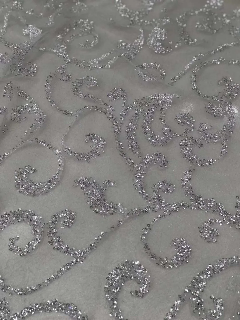 Кружевная ткань с серебристыми блестками 5 ярдов французская сетка ZL &amp L-3004