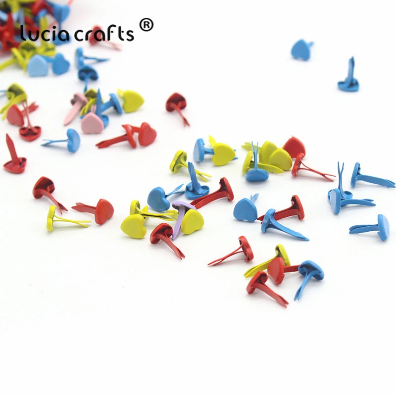 Lucia crafts 100 шт 5 мм/8 мм металлическая пастель в форме сердца украшение для скрапбукинга крепежа брадсы DIY рукоделия G0945