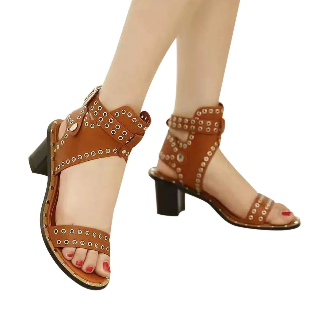 SAGACE/женские босоножки на квадратном каблуке Модная элегантная женская обувь с