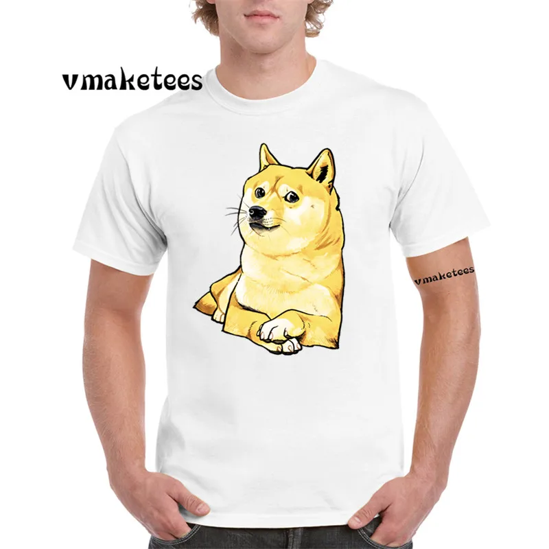 Мужская футболка с принтом Thug Doge Deus God Dog shaba Inu круглым вырезом в стиле Харадзюку