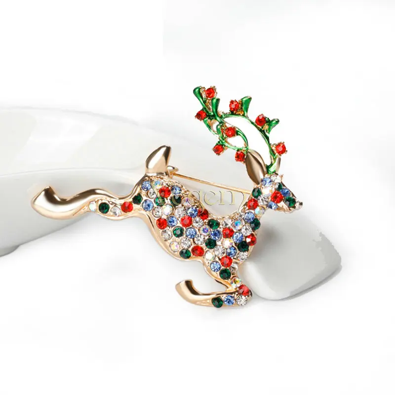 VOGEM лось брошки женские мужская красочный Чешский горный хрусталь брошь олень