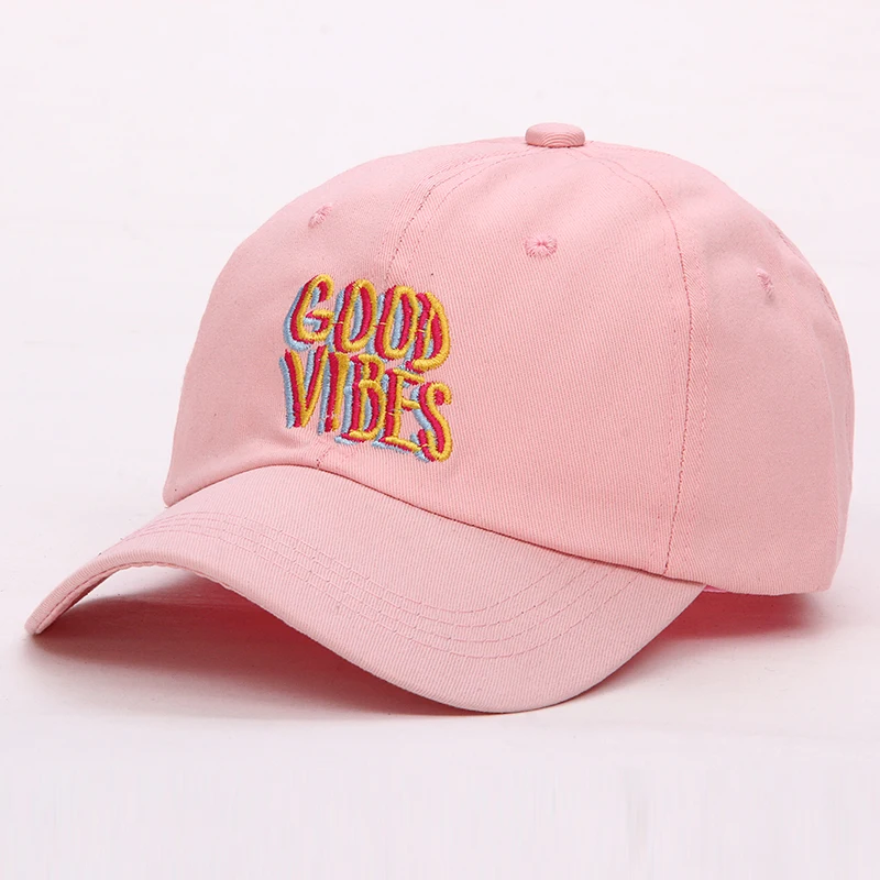 Бейсболка с вышивкой Good Vibes для мужчин и женщин 100% хлопок|dad hat|baseball cap curveembroidered