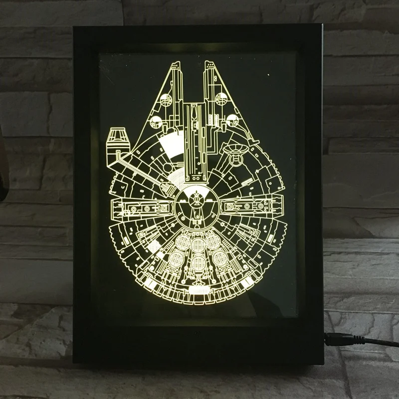 Цветной СВЕТОДИОДНЫЙ акриловый ночник Сокол Тысячелетия с USB-разъемом и пультом