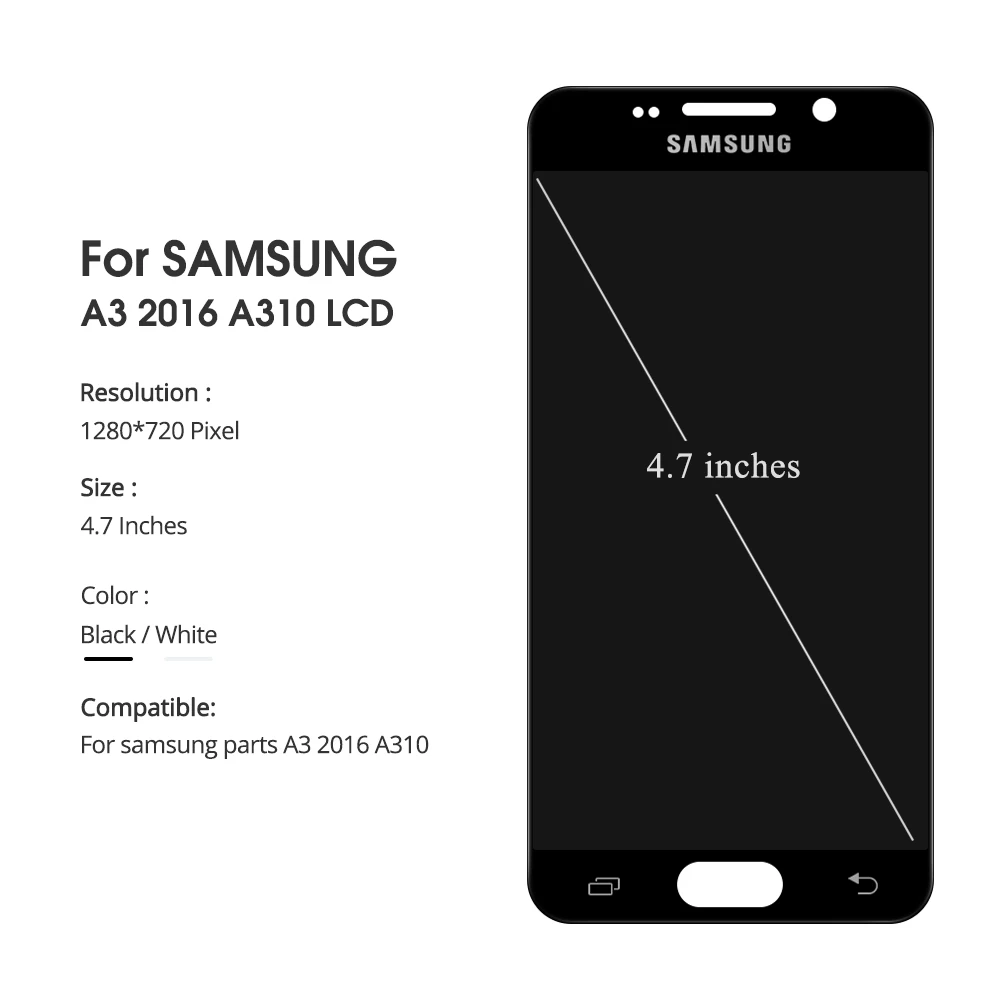 4,7 ''lcd для samsung Galaxy A3 A310 A310F A310M A310H lcd дисплей кодирующий преобразователь сенсорного экрана в сборе можно регулировать яркость