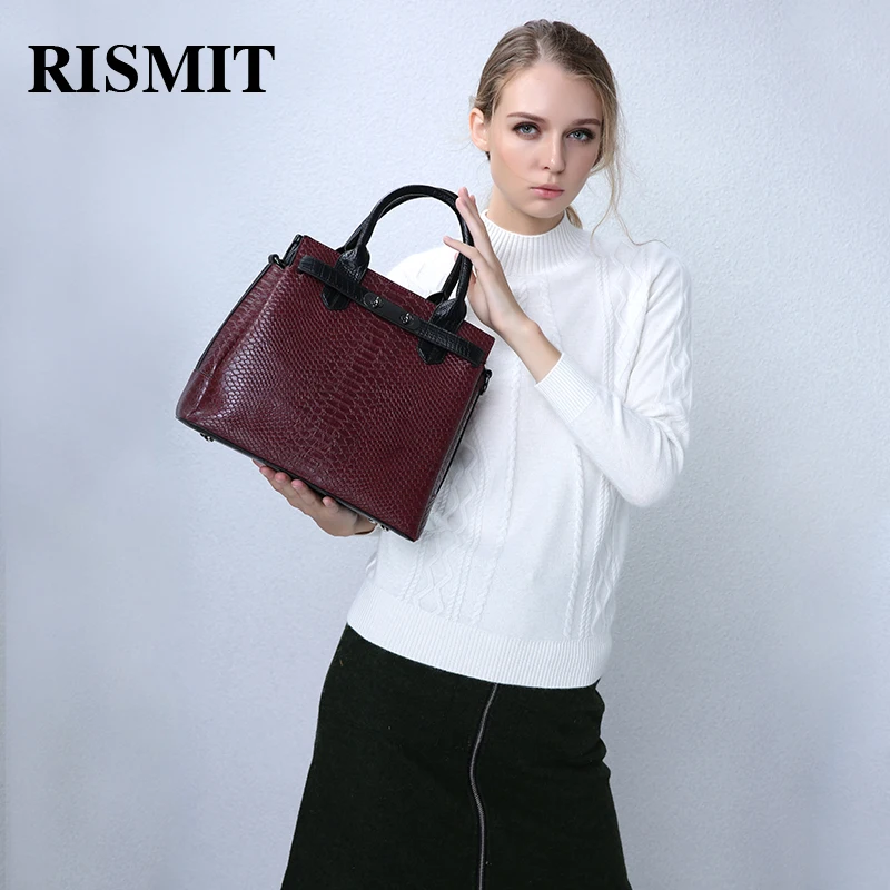 RISMIT 2017 Женская модная сумка дизайнерская Брендовая женская ПУ ретро змеиная на