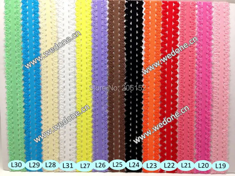 

10yards/Lot 7/8" Frilly Edges Stretch Lace, Headband Elastic for DIY Hair Accessories, Lace for Headwear L21 Coral