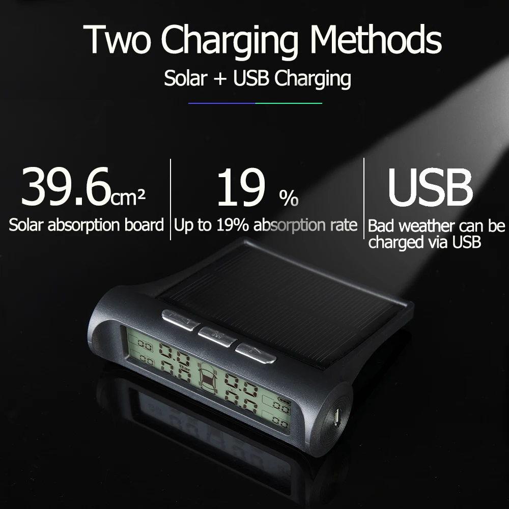 Hippcron автомобильная система контроля давления в шинах TPMS подсветка цифровой