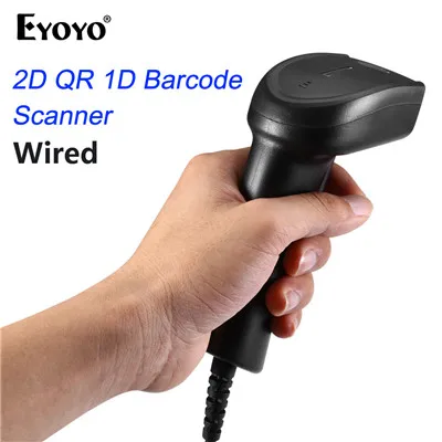 Eyoyo EY-006Y 2D сканер штрих-кодов портативный Проводной 1D 2D USB считыватель штрих-кодов qr-код сканер leitor de codigo de barra escaneador - Цвет: wired