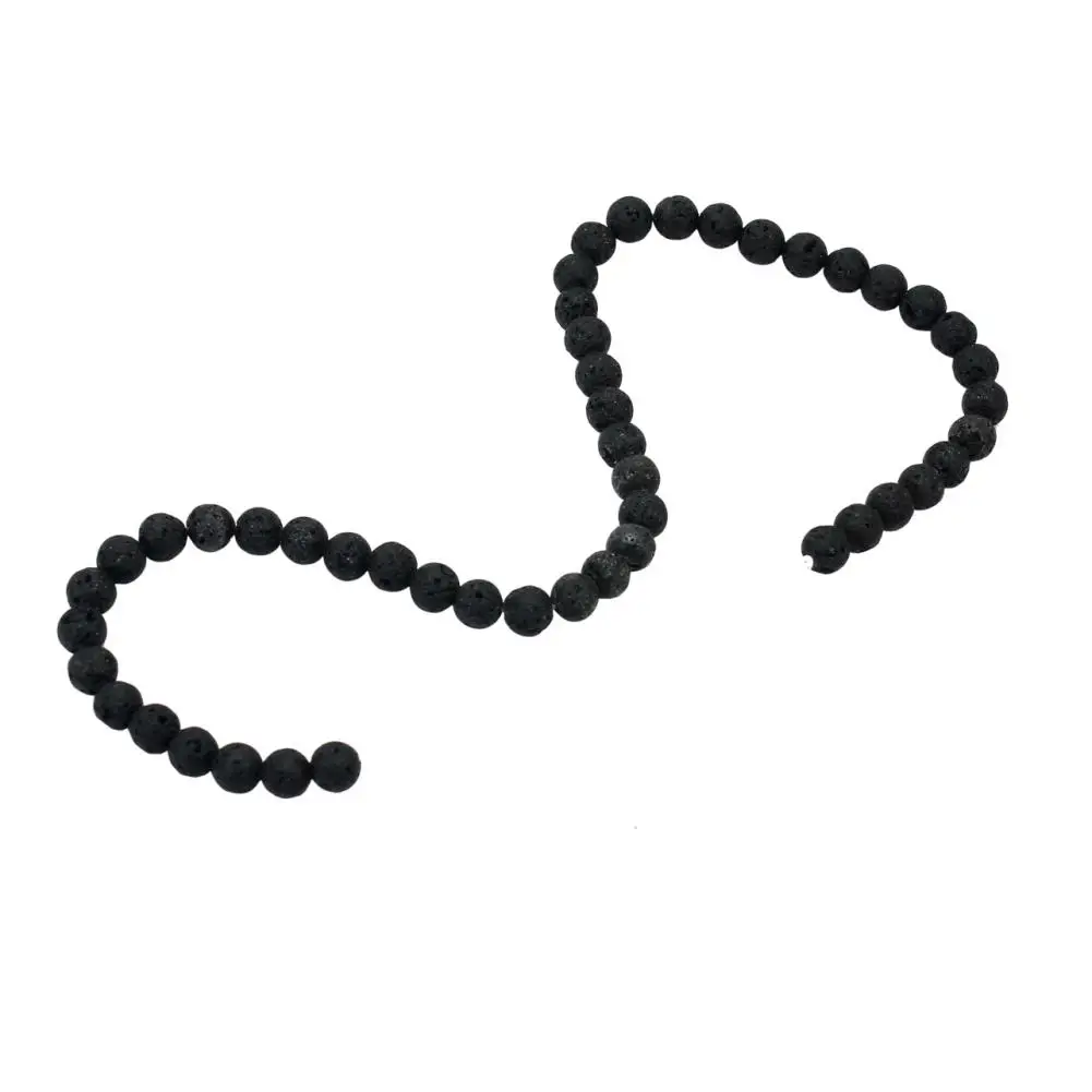 Мода натуральный черный лавы вулканические Бусины Круглый Loose Spacer нить для DIY