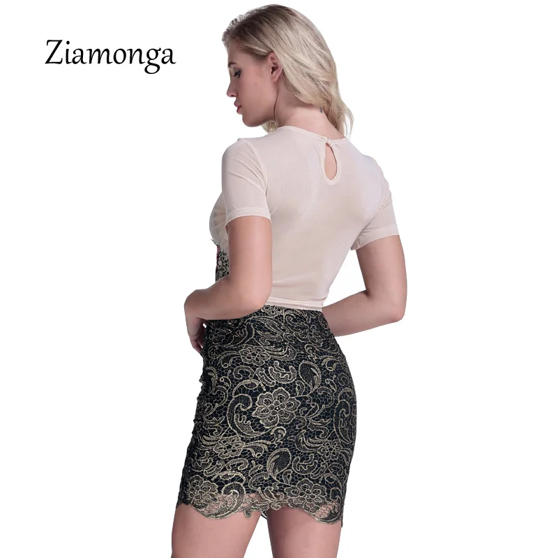 Женская короткая футболка Ziamonga летний модный сексуальный топ с коротким рукавом