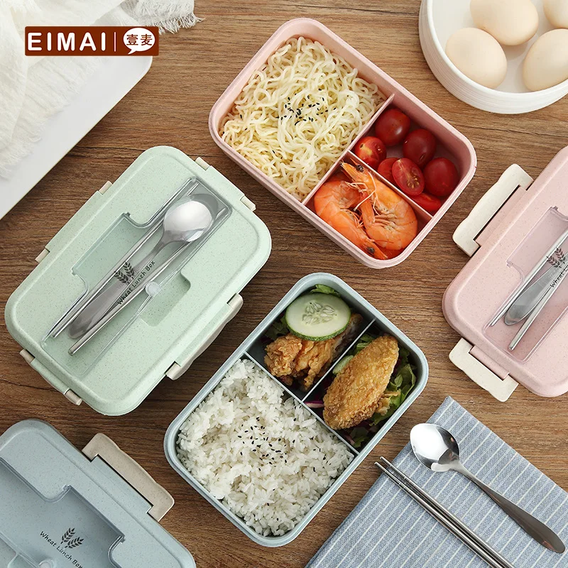 Портативный 3 сетки разделенный Ланч-бокс для микроволновой печи пищевой PP с