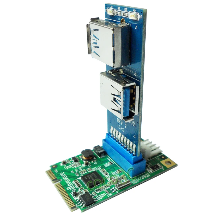 Переходник Mini PCI epress на 2 порта USB 3 0 мини PCIe 19Pin разъем двойной USB3.0 spiltter adapter +