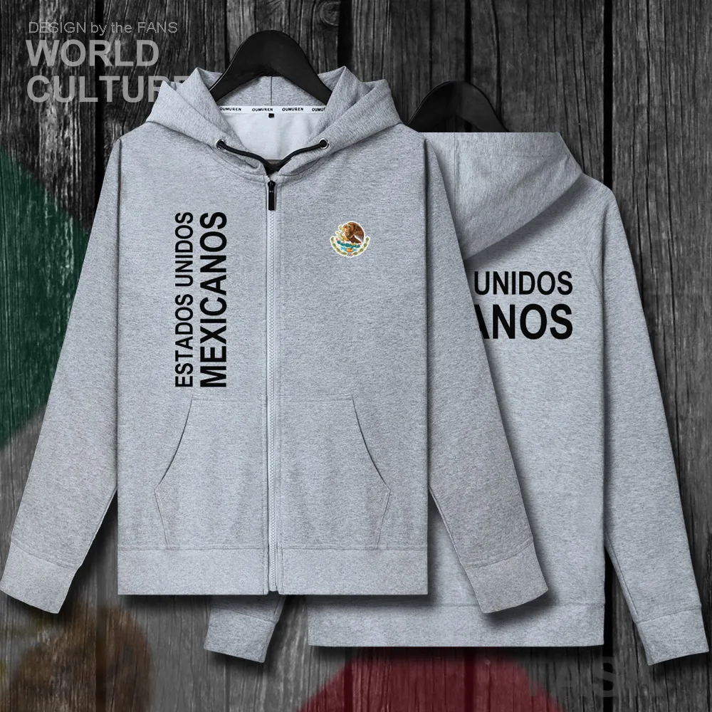 Мужские флисовые куртки MX MEX с капюшоном на молнии в американском стиле Мехико |