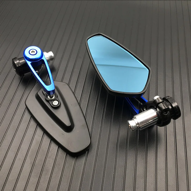 Blue-Blue lens Мотоциклетные зеркала заднего вида 7/" 22 мм универсальная защита для Honda CB CBR 600 F3 F4 F4I 1000 RR Ninja ZX 6R 9R 10R Katana - Цвет: Blue-Blue lens