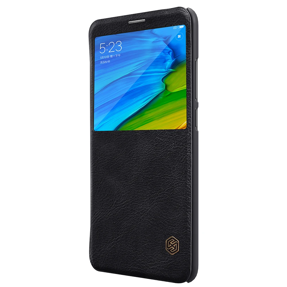 Флип чехол для Xiaomi Redmi Note 5 Pro Nillkin серия Qin из искусственной кожи Pro|Чехлы-книжки| |