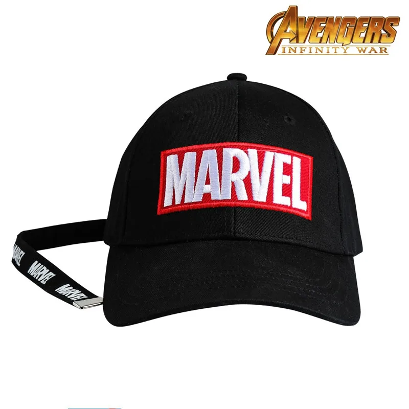 Мстители: бейсболки с вышитым рисунком Marvel для косплея, кепки с лентами, кепки от солнца, Регулируемая Кепка-бейсболка