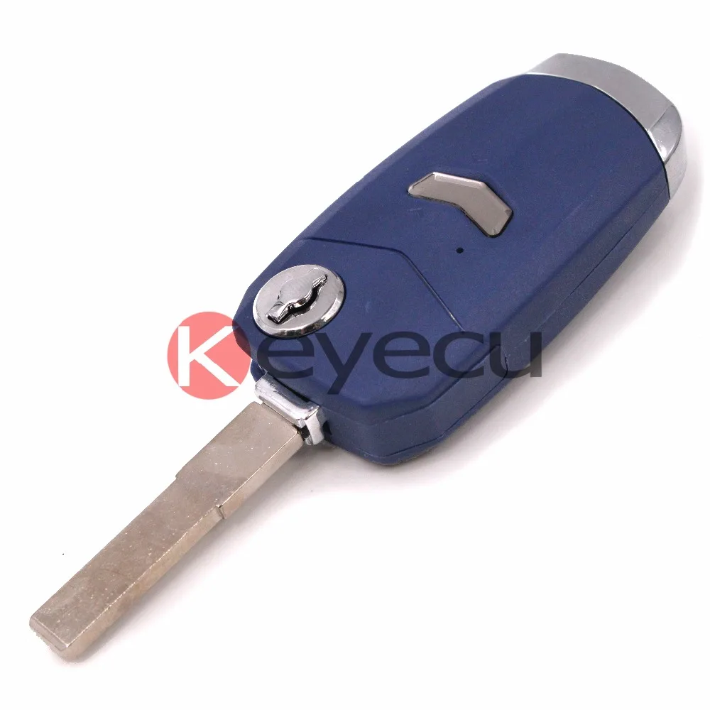 

Keyecu Modified Folding Remote Key Case 1 Button for Fiat Uncut Blade SIP22 Blue Color