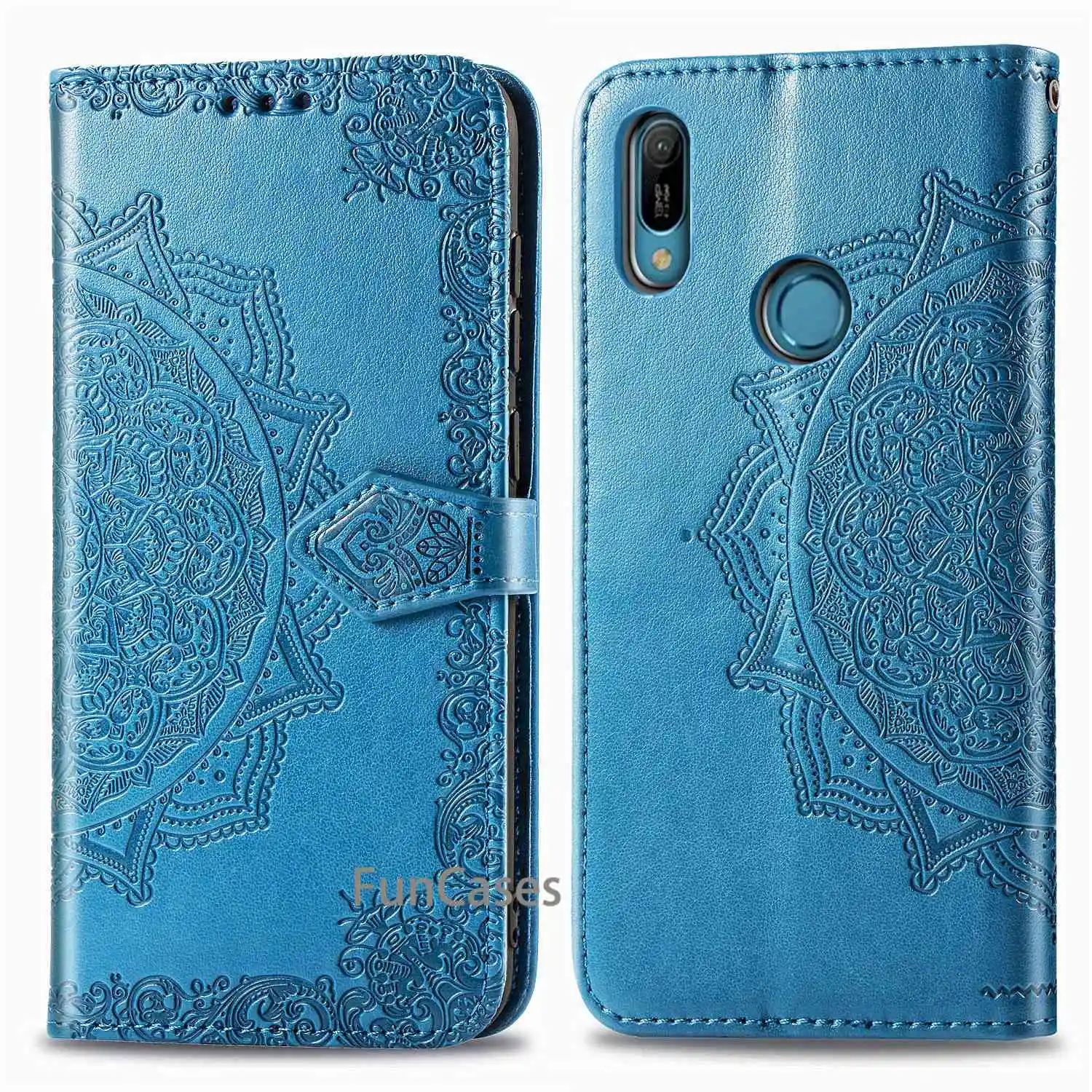 СПС huawei y6 2019 чехол Y6 кожаный для MRD-LX1 MRD-LX1F Y 6 Чехол-книжка телефона с кошельком и