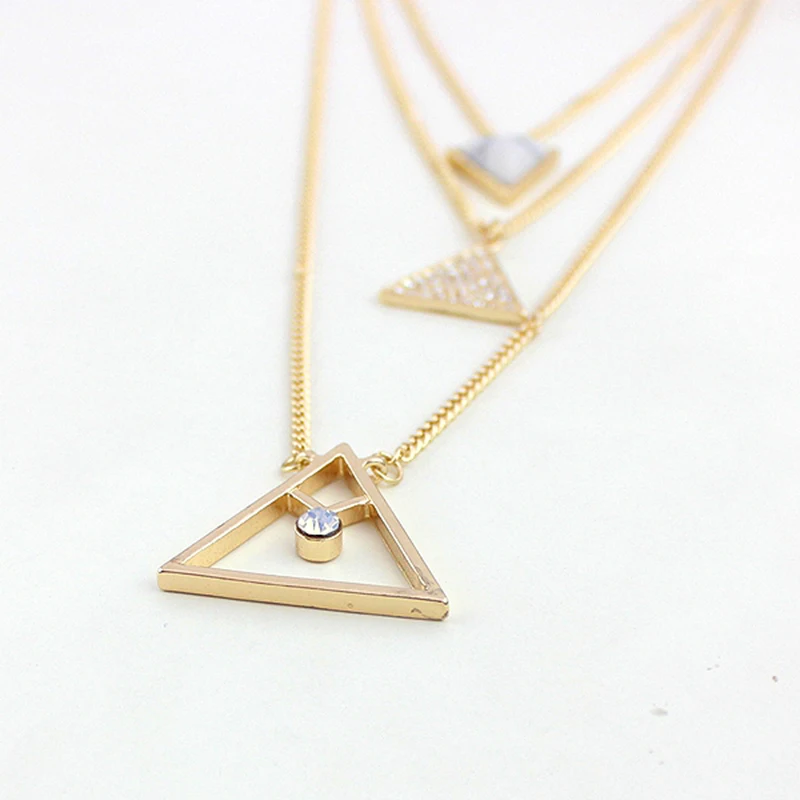 Многослойная треугольная эмалированная подвеска LongWay в богемном стиле женская