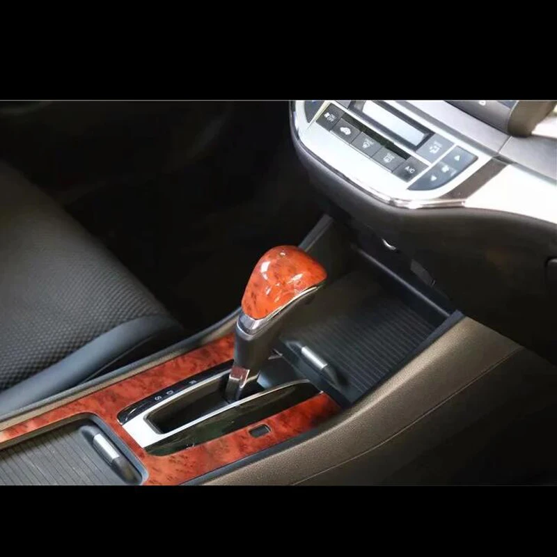 

For Honda JADE 2013-2017 1PC Wood ABS Chrome Car Gear Shift Knob Frame Cover Trim Moldings Car Styling Auto Accessories