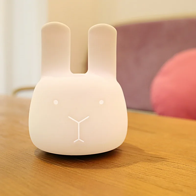 

Rabbit type Silicone Touch Sensor Beside night lamp /LED Table Battery operated Night Children Bedroom Decor Lamp lighting